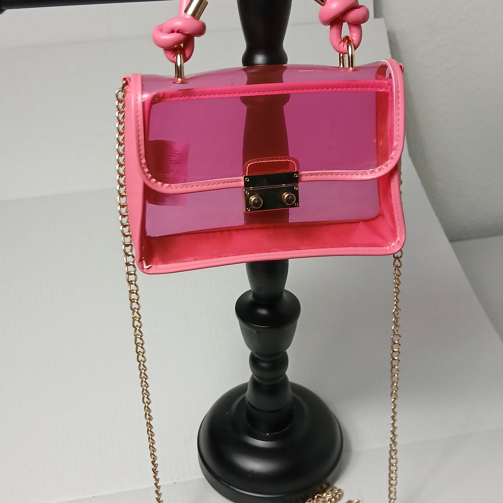 Stylish Pink Transparent Crossbody Bag
